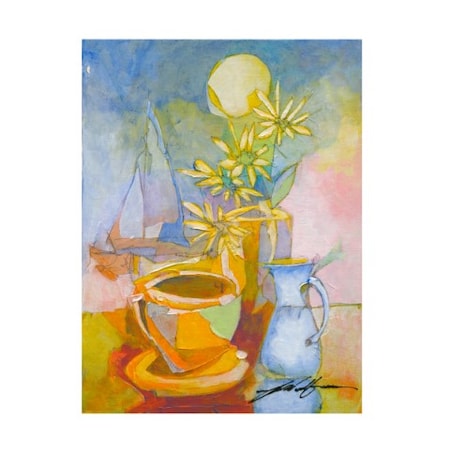 Yuval Wolfson 'Morning Coffee And Dasies II' Canvas Art,18x24